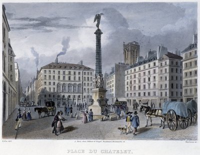 Place du Chatelet - en "Paris en 1832" de Martens de Frederic Martens