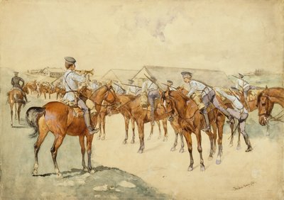 Un llamado a las armas (¡Dragones, montad!) 1892-93 de Frederic Remington