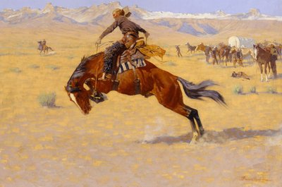 Una mañana fría en el campo, c.1904 de Frederic Remington