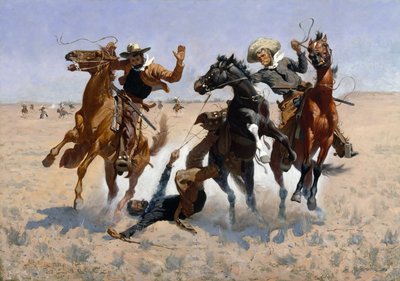 Ayudando a un Compañero de Frederic Remington