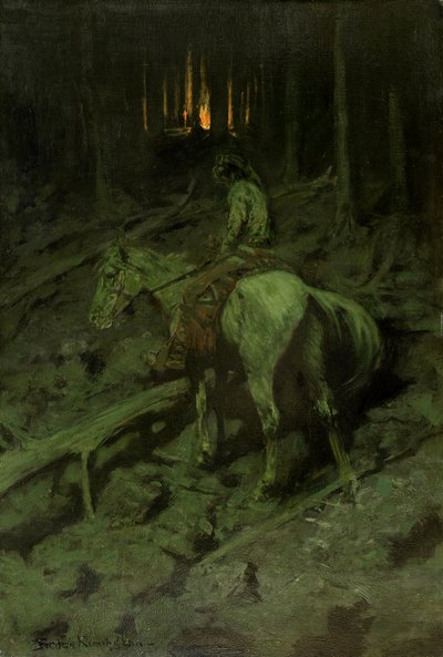 Señal de fuego apache de Frederic Remington