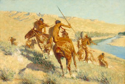 Episodio del rifle de búfalo (La visita del rifle de búfalo: Un episodio de búfalo) 1909 de Frederic Remington