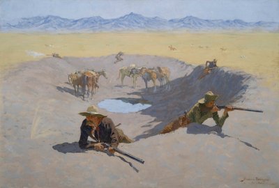 Lucha por la charca de Frederic Remington
