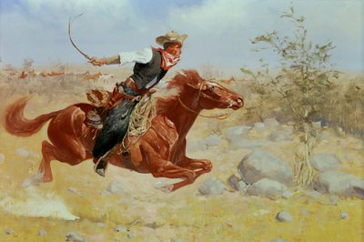 Jinete galopando, c.1890 de Frederic Remington