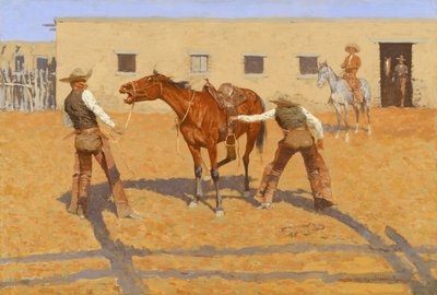 Su primer Leson, 1903, por Frederic S. Remington de Frederic Remington