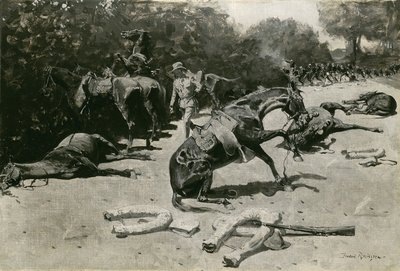 Cómo murieron los caballos por su país en Santiago, 1899 de Frederic Remington