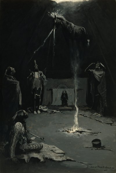 Dios indio del fuego (El viaje del caballo medicinal) de Frederic Remington