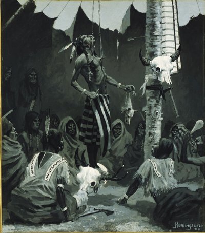Ceremonia de Iniciación Mandan de Frederic Remington