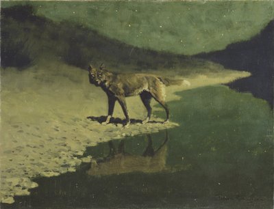 Luz de Luna, Lobo, c.1904 de Frederic Remington