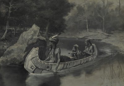 Lo lanzó directamente al río... donde todavía se ve en verano, 1889 de Frederic Remington