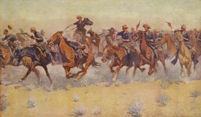 La Carga, de Colliers Weekly, pub.1906 de Frederic Remington