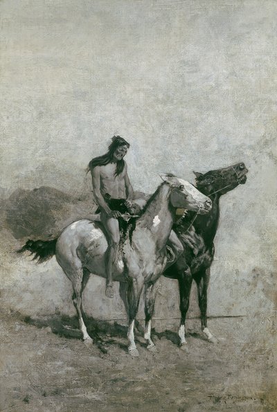 El tragafuegos lanzó a su víctima sobre su pony, c.1900 de Frederic Remington
