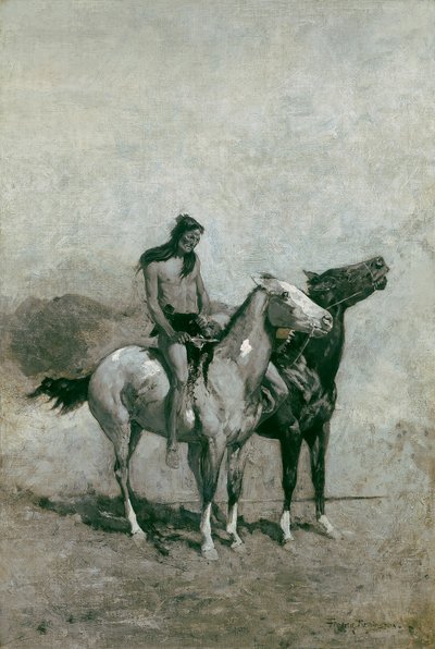 El tragafuegos lanzó a su víctima sobre su pony, c. 1900 de Frederic Remington