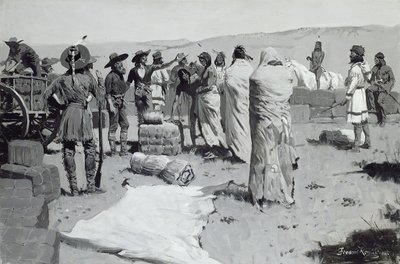 El intérprete saludó al joven, c.1900 de Frederic Remington