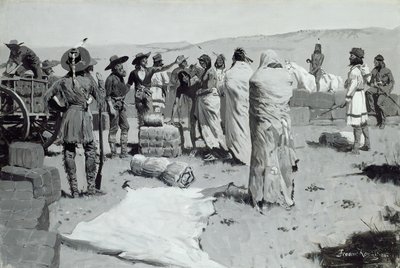 El intérprete saludó al joven, c. 1900 de Frederic Remington