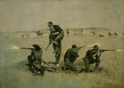 La última resistencia (Veinticinco contra uno) c.1896 de Frederic Remington