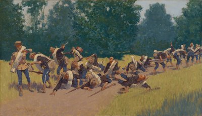 El Grito de la Metralla en el Cerro San Juan de Frederic Remington