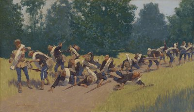 El grito de la metralla en la colina de San Juan, 1898 de Frederic Remington