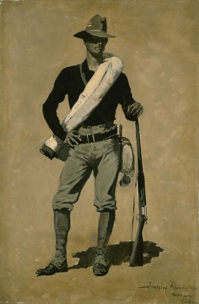 Soldado estadounidense, Guerra Hispanoamericana (Un hombre de primera clase) 1899 de Frederic Remington