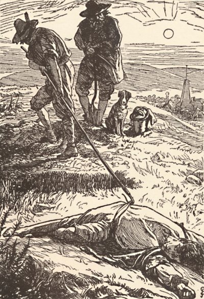 Ilustración de Historia de la Peste de Defoe de Frederic Shields
