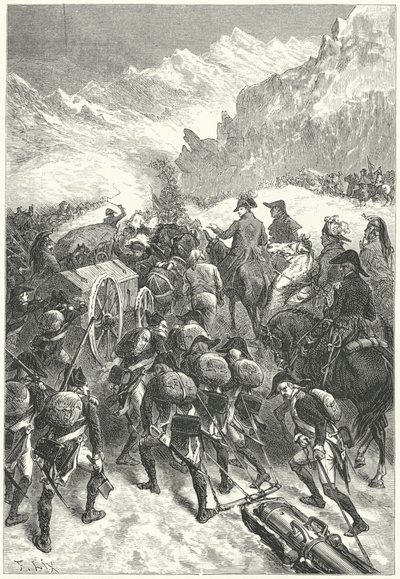 Napoleón liderando su ejército sobre los Alpes de Frederic Theodore (after) Lix