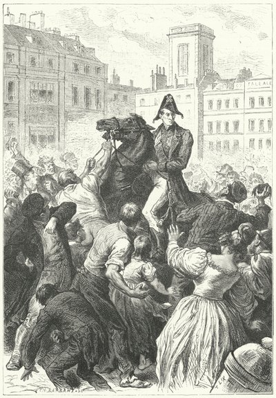 El Duque de Wellington atrapado en un motín de Frederic Theodore (after) Lix