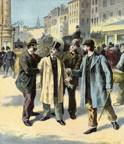 Arresto de Leopold Emile Aron,1895 (Ilustración) de Frederic Theodore Lix