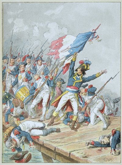 Bonaparte cruzando el puente de Arcole en noviembre de 1796 de Frederic Theodore Lix