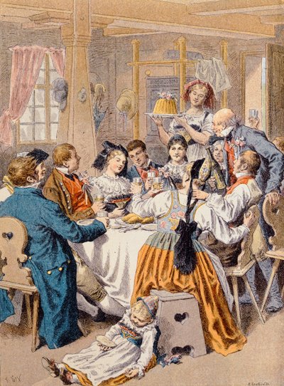 Celebración de un compromiso en Alsacia, 1901 de Frederic Theodore Lix