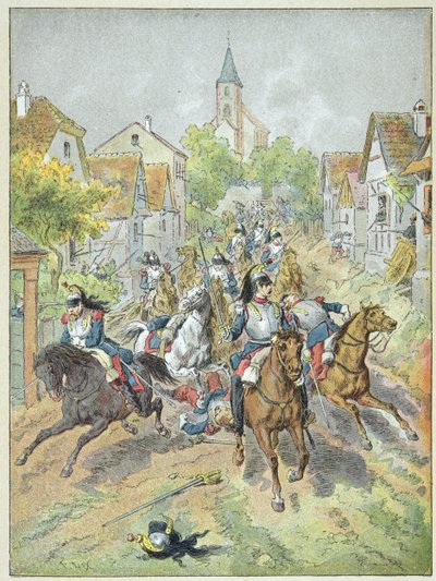 Carga de los coraceros franceses durante la Batalla de Reichshoffen, 6 de agosto de Frederic Theodore Lix