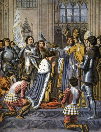 Coronación de Carlos VII de Francia en Reims, hacia 1900 (ilustración) de Frederic Theodore Lix