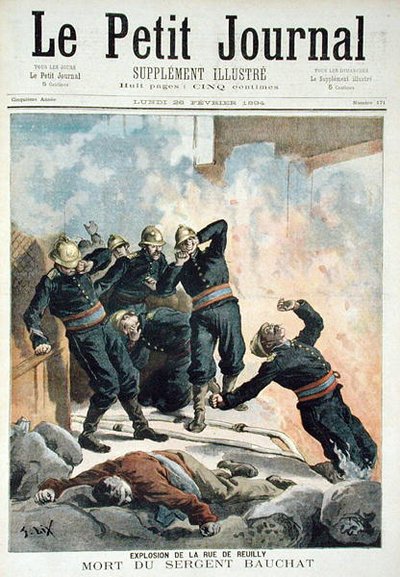 Explosión en la Rue de Reuilly y la muerte del sargento Bauchat, de Le Petit Journal, 26 de febrero de 1894 de Frederic Theodore Lix