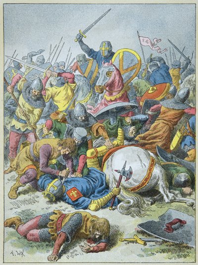 El rey Felipe Augusto en la Batalla de Bouvines en 1214 (grabado) de Frederic Theodore Lix