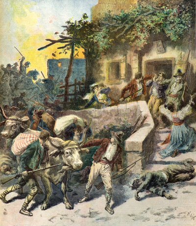Saqueo de una casa en Sicilia de Frederic Theodore Lix