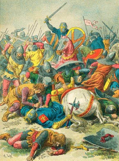 Felipe Augusto en la batalla de Bouvines de Frederic Theodore Lix