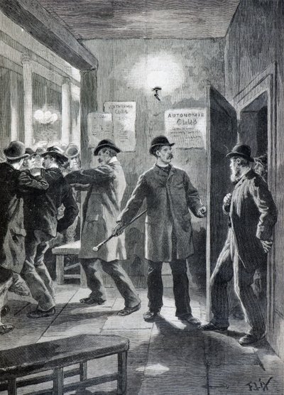 Redada policial en un club anarquista, Londres de Frederic Theodore Lix