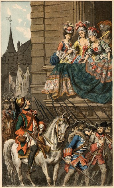 Canción popular: “Bonito Dragón”. Ilustración de Frederic Theodore Lix (1830-1897) en “Chansons et rounds enfantines des provinces de la France” de Frederic Theodore Lix