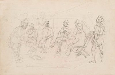 El encuentro entre Cavagnari y el Khan de Lalpura en Dakka en febrero de 1879 de Frederic Villiers