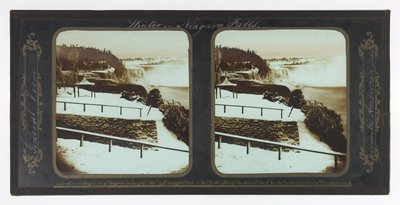 Cataratas del Niágara en invierno, vista general desde el lado americano de Frederic and William Langenheim