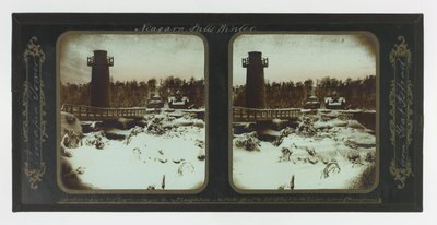 Invierno en las Cataratas del Niágara, Torre Terrapin desde Goat Island de Frederic and William Langenheim