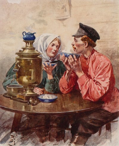 Una taza de té de un samovar de Frederic de Haenen