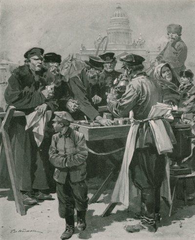 Un puesto de té de conductores de droshky de Frederic de Haenen
