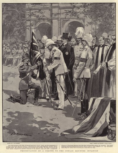 Presentación de un color a la Infantería Montada de Ceilán de Frederic de Haenen