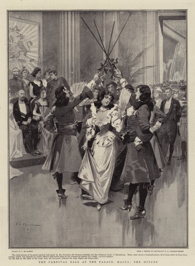 El Baile de Carnaval en el Palacio, Malta, el Minué de Frederic de Haenen
