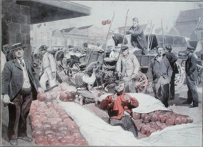 El mercado de quesos en Alkmaar, c.1910 de Frederic de Haenen