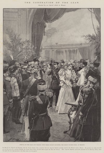 La Coronación del Zar, Llegada del Zar y la Zarina con su Hija Infante, la Gran Duquesa Olga, a Moscú de Frederic de Haenen