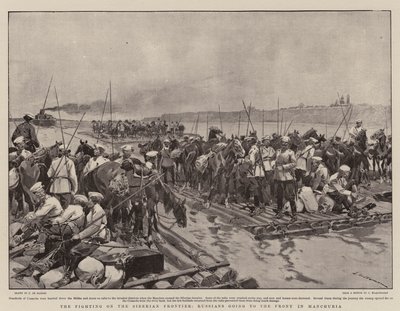 La lucha en la frontera siberiana, rusos yendo al frente en Manchuria de Frederic de Haenen