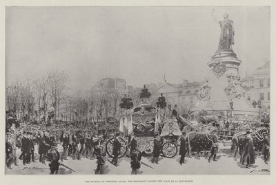 El Funeral del Presidente Faure, la Procesión pasando por la Place de la République de Frederic de Haenen