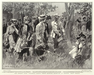 La Cura Kneipp, Pacientes haciendo su Ejercicio Matutino en Grunau, cerca de Berlín de Frederic de Haenen