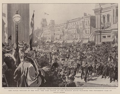 La brigada naval en la ciudad, el alcalde en la Mansion House viendo pasar la procesión de Frederic de Haenen